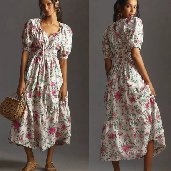 Anthropologie Dresses & Skirts - Anthropologie Puff Sleeve Somerset Midi Dress
